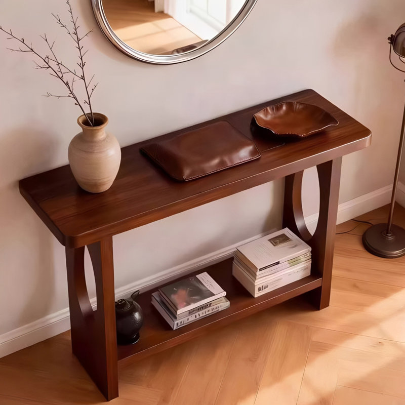 Console simple de style japonais, Brown, Brun, Brown, 31.5" H x 63" W x 11.8" D