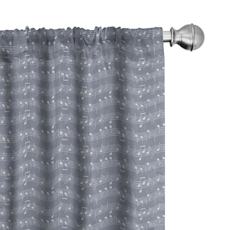 Piano Music Semi-Sheer Rod Pocket Curtain Panels, 28" x 84"