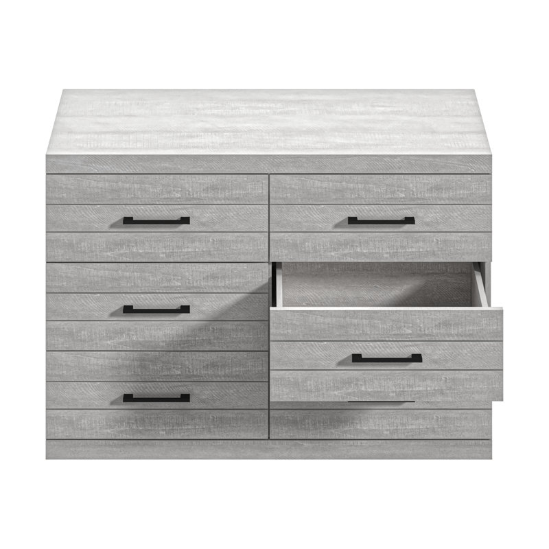 Commode 6 tiroirs 46,5 po Avigail, Gris clair