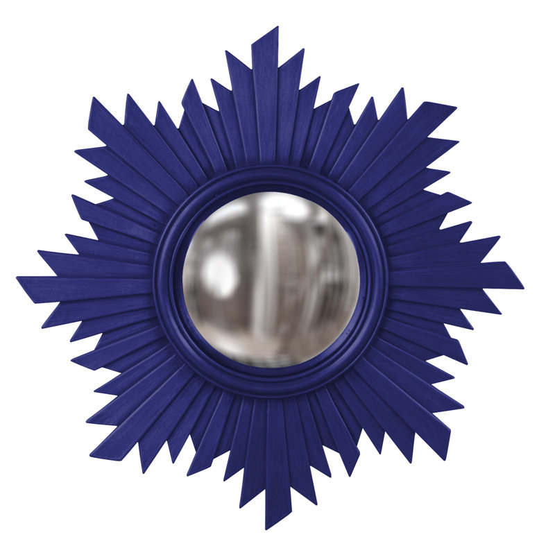 Miroir décoratif or et or moderne Sunburst, Bleu marine