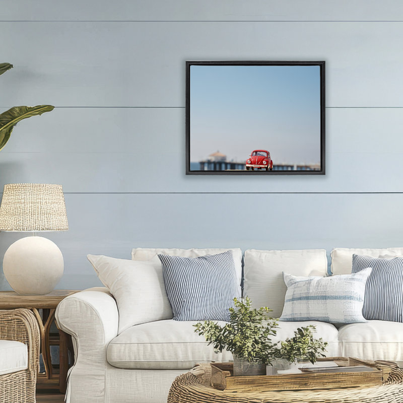 Cadre flottant Vintage Car Adventure, design par Ashley Singleton, H 17 po x l 21 po, Cadre flottant noir de jais