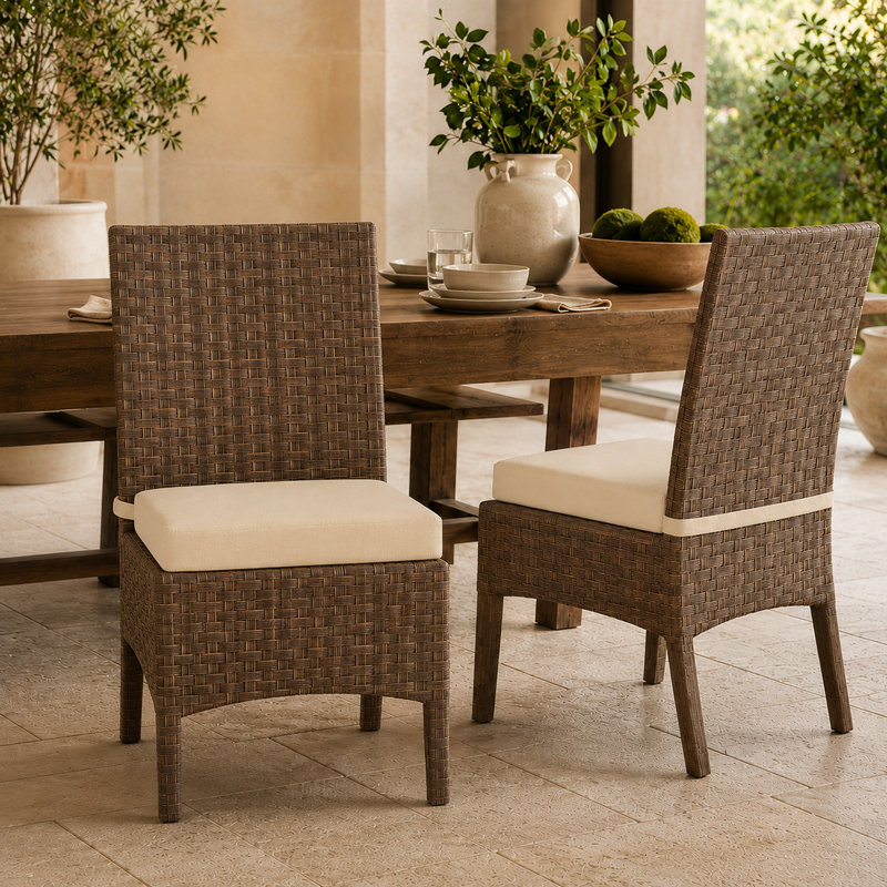 Sunbrella® Indoor/Outdoor Dining Chair Cushion, Sunbrella® Canvas Canvas