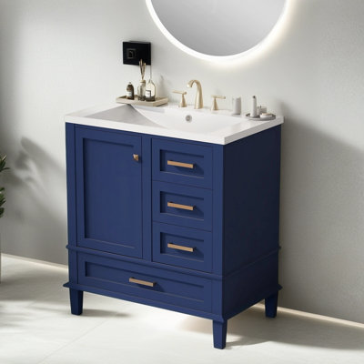 Nouri 30'' Free Standing Single Bathroom Vanity with Top -  Winston Porter, F63E8C9CC4FA429CB1F2C01A52E5F132