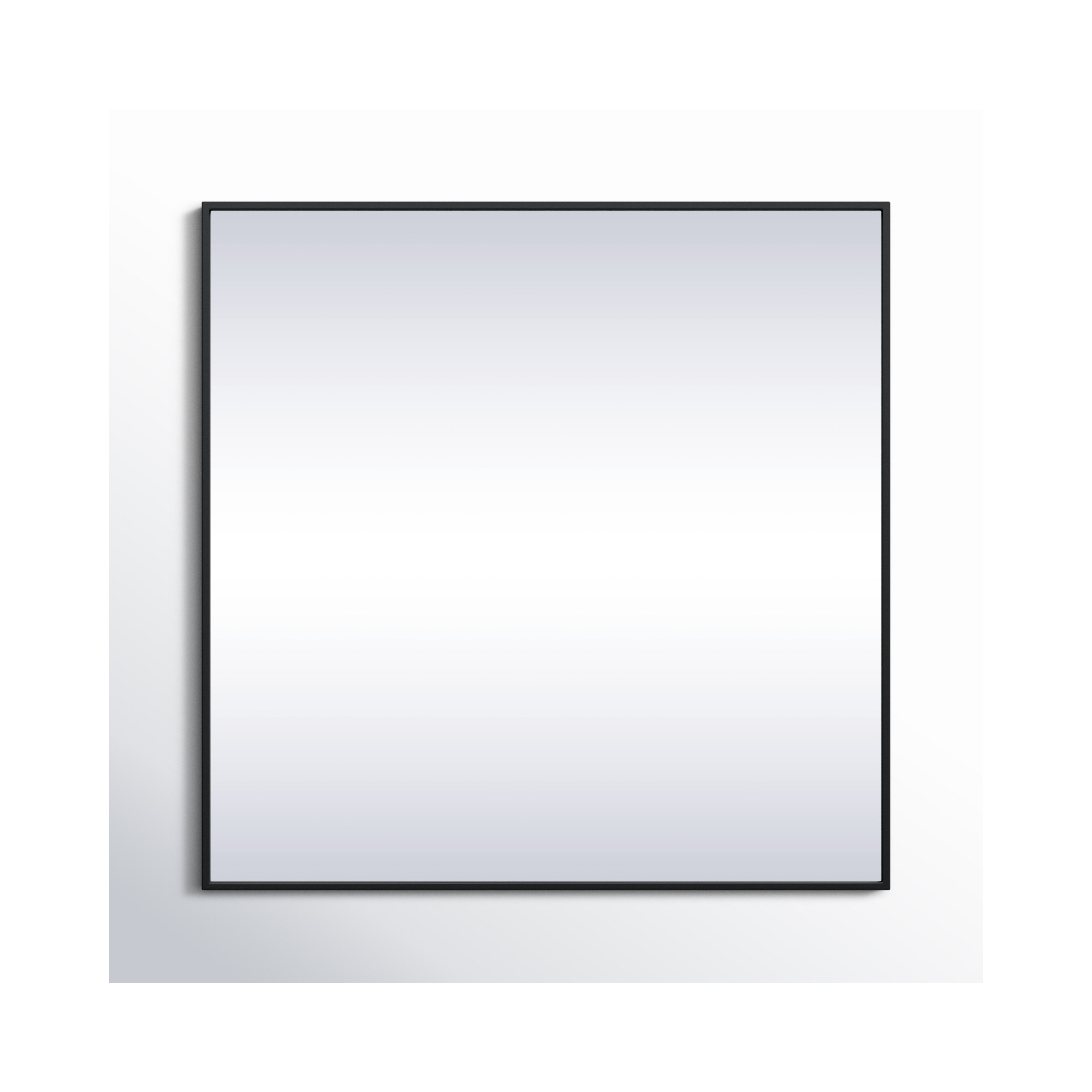 Valparaiso Metal Square Wall Mirror, Black, 30"  x 30" 