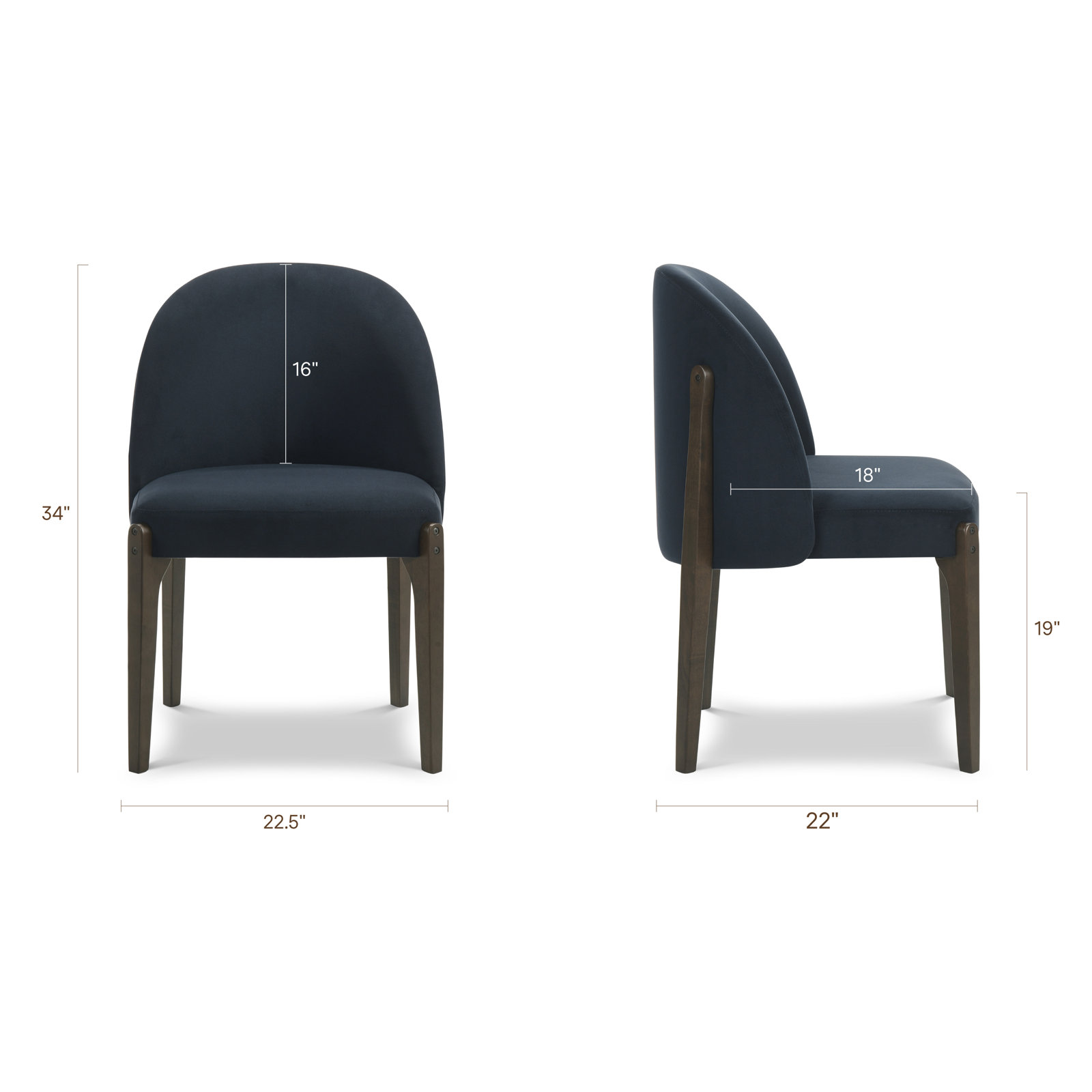 Pietta Dining Chair (set of 2), Eclipse Blue