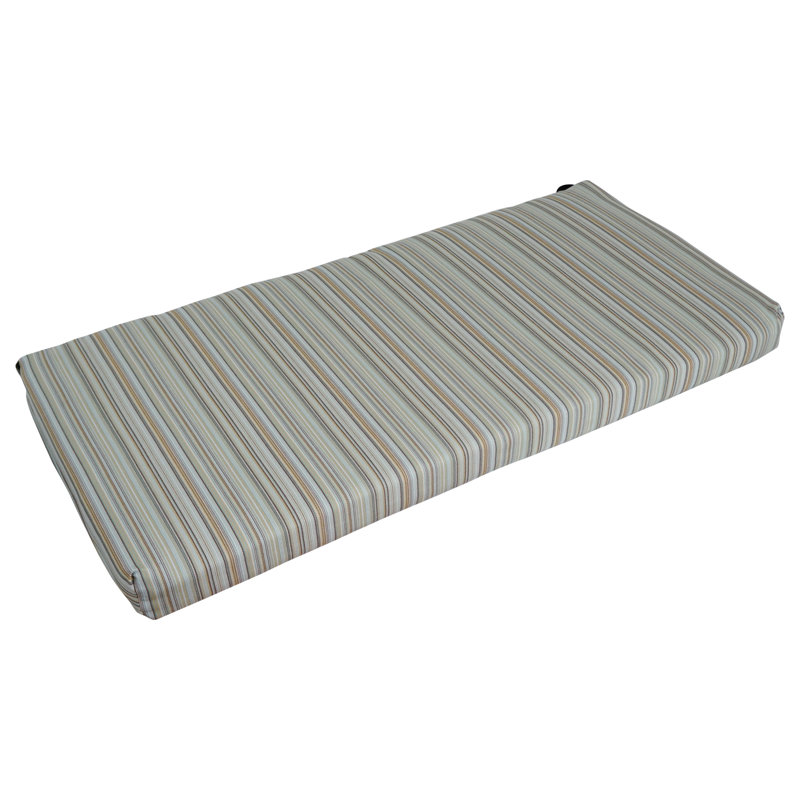 42-Inch Woven Olefin Outdoor Loveseat Cushion, Green;Blue;Beige;Multi-Colored Striped