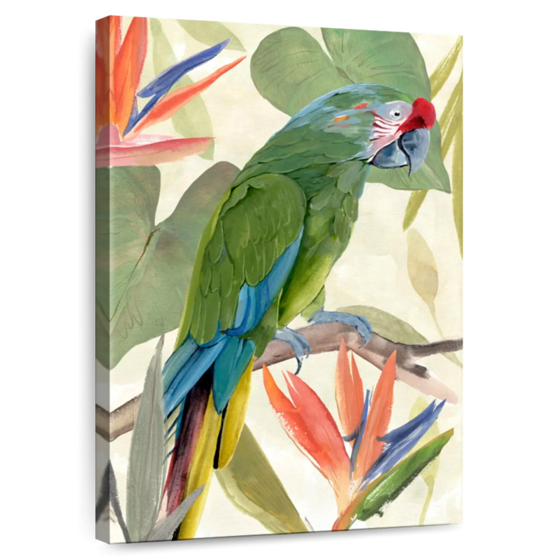 Composition de perroquet tropical Brampt I, H 24 po x l 16 po