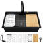Robinet escamotable de cuisine avec station de travail noire en quartz 33 po x 22 po