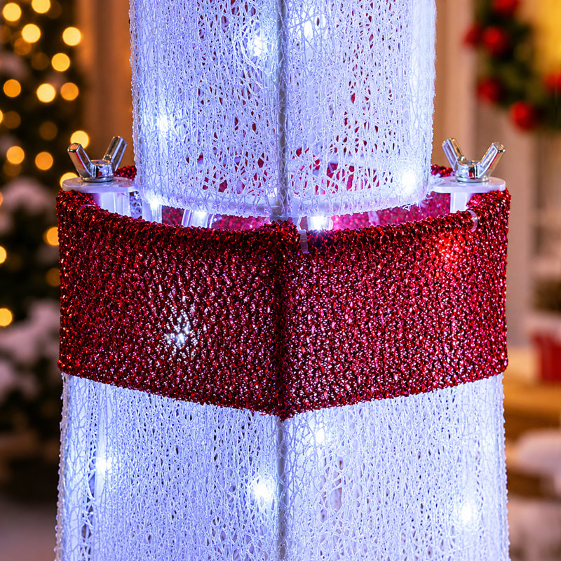  Lampadaire d'extérieur 60 po, Blanc/rouge