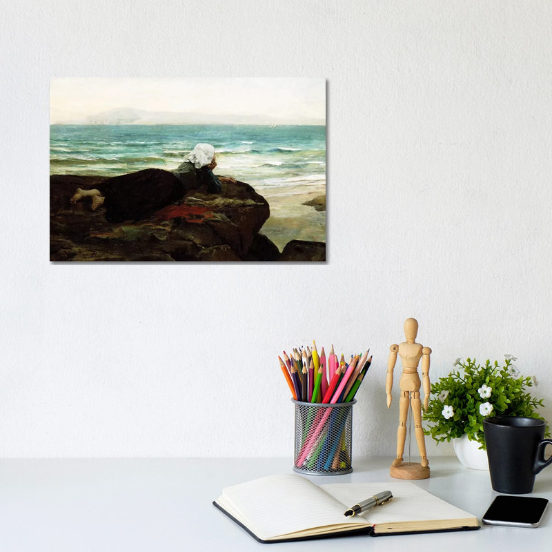 Looking Out To Sea, by Jules Breton - Wrapped Canvas Gallery-Wrapped Canvas Giclée, 20.32 cm H x 30.48 cm W