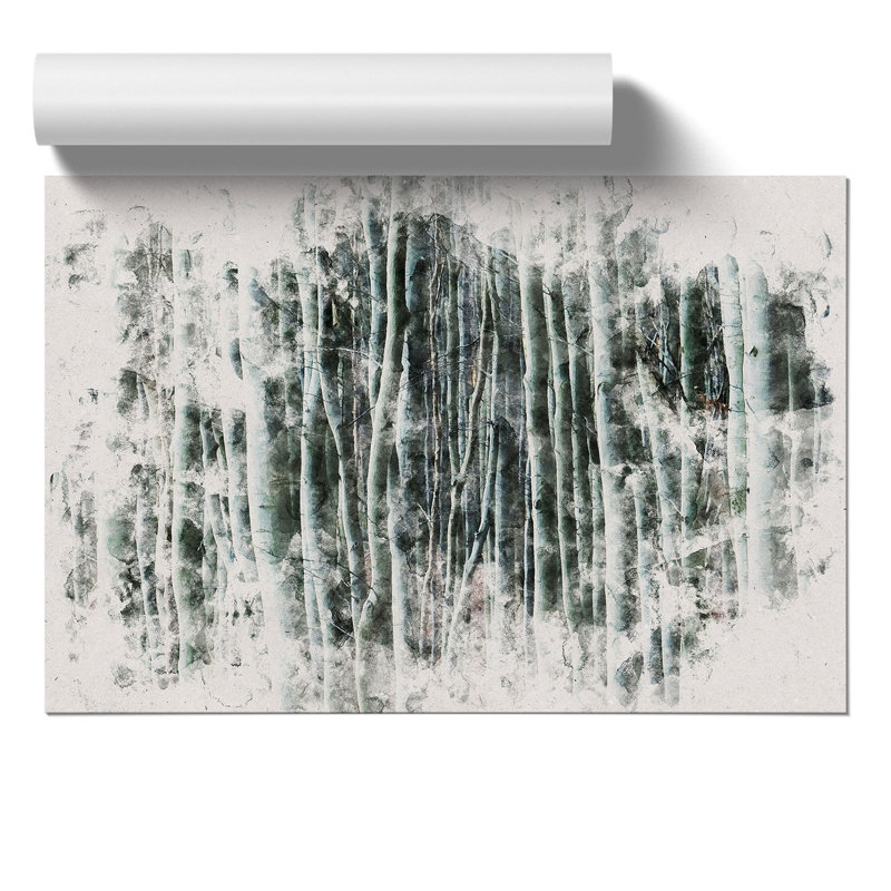 Forest Woodland Watercolour - Frameless Print, 59cm H x 84cm W x 0.1cm D