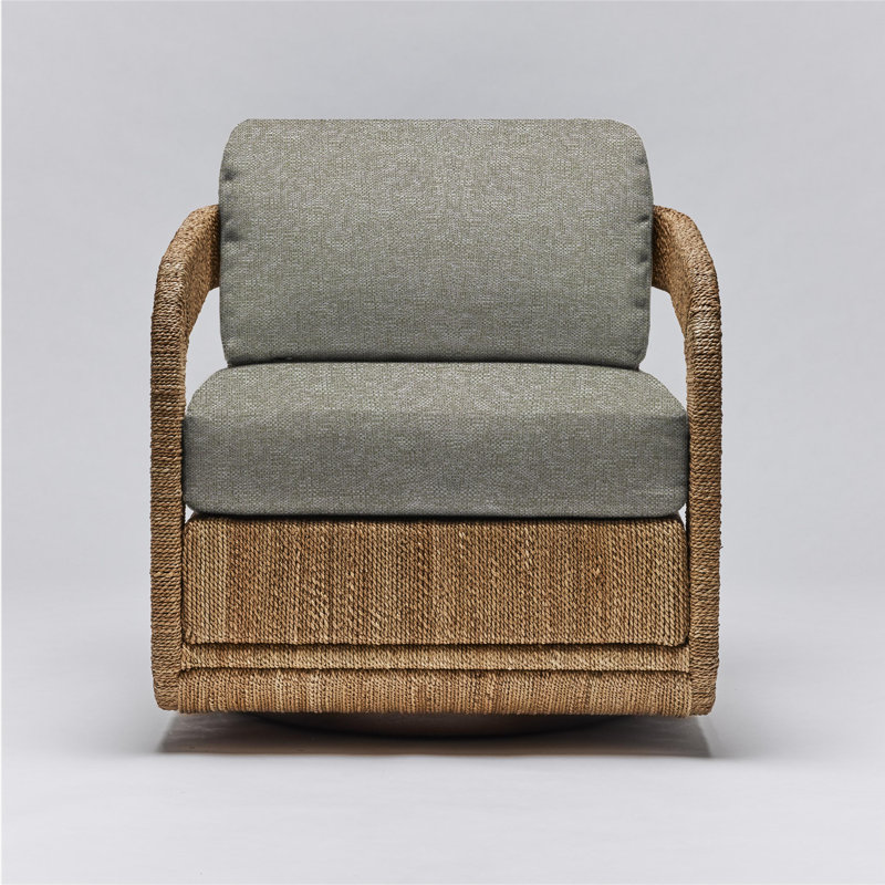 Harbour Swivel Armchair, Seagrass, Moss Tweed