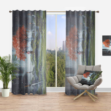 Synthetic Semi-Sheer Curtain Panel