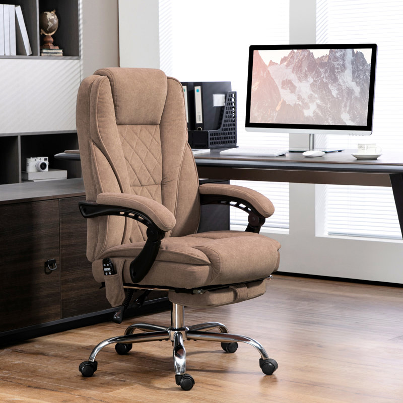 Fauteuil de bureau d'ordinateur, brun, avec repose-pieds, chauffant et réglable en hauteur, réglable en hauteur pour les chauffeurs de bureau