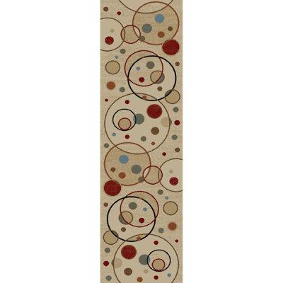 Tapis ivoire / rouge / bleu à tissage plat Centerview
