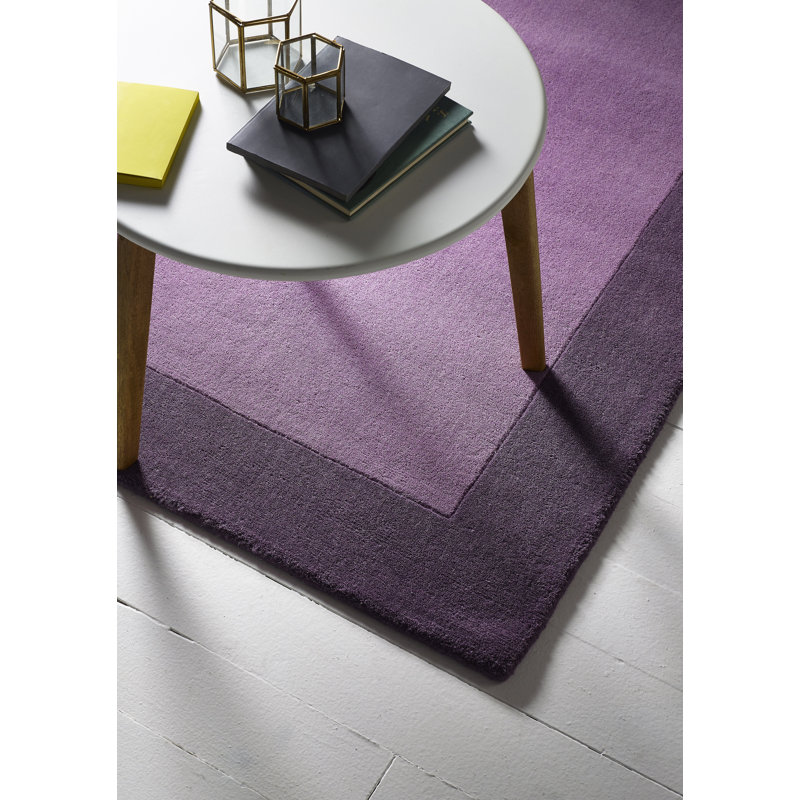 Wool Hand Loomed Area Rug Mauve, Rectangle 80 x 150cm