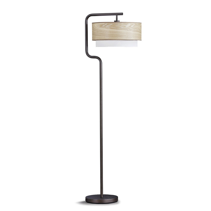 Lampe sur pied en métal H 63 po Taniusa, Bois, Bronze foncé