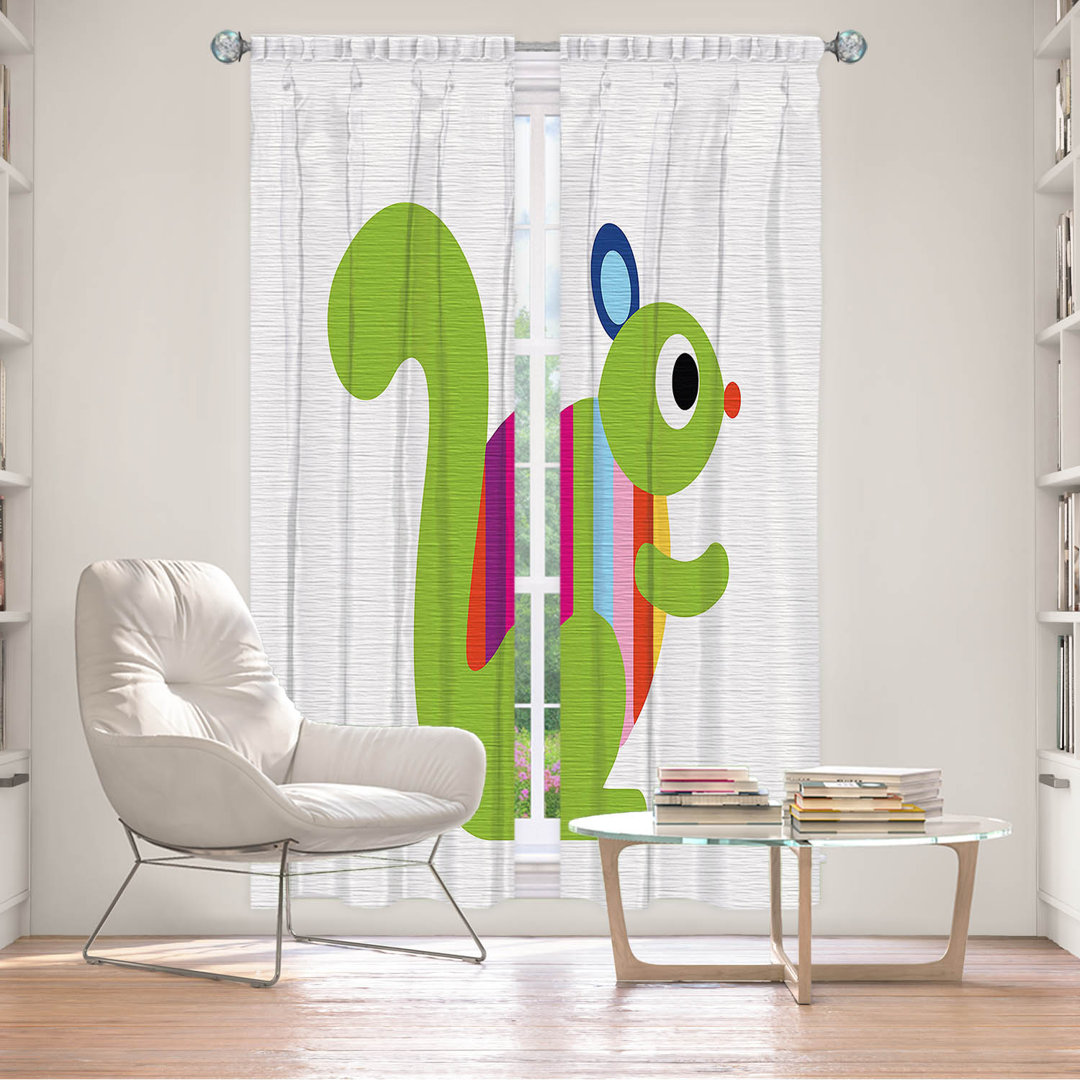 Delaughter Rainbow Squirrel Striped Room Darkening Thermal Rod Pocket Curtain Panel East Urban Home Size per 