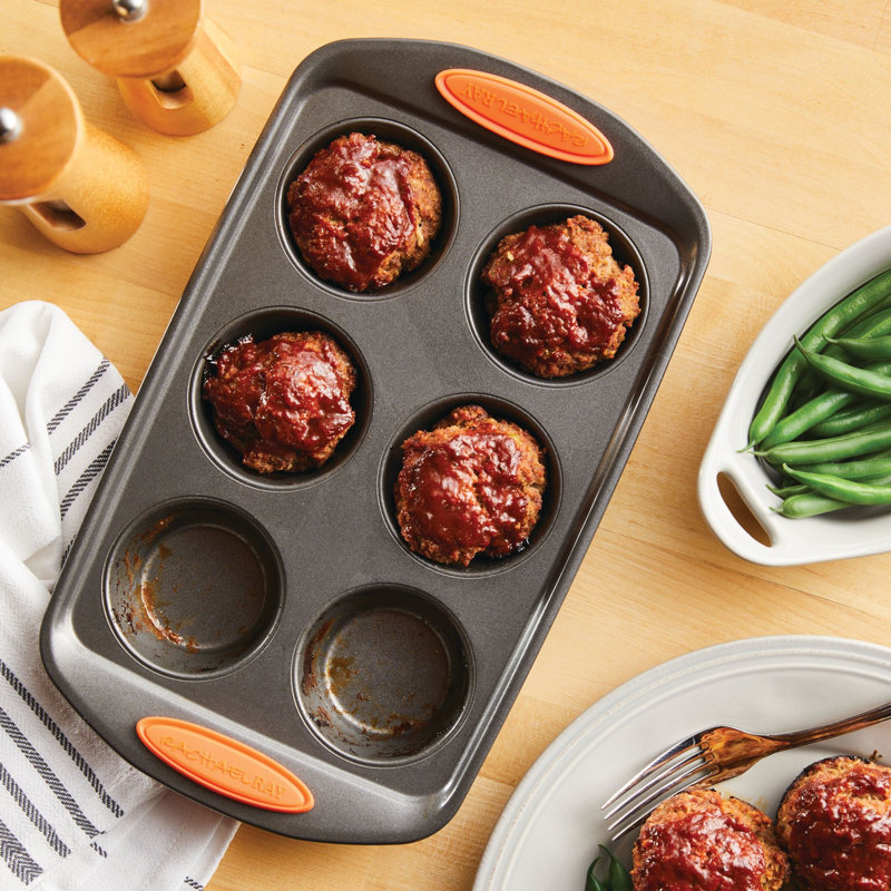 Rachael Ray Nonstick Bakeware Oven Lovin’ Cups Muffin Pan, 6-Cup