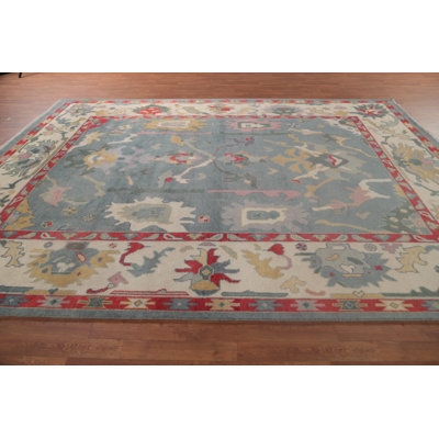 Light Blue Oushak Oriental Area Rug 9x12