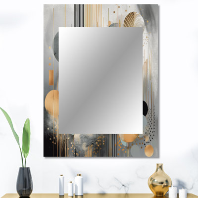 Abstract Shapes And Lines II - Large Wall Mirror On Metal