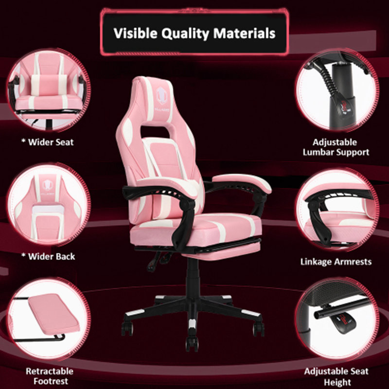 Abrahams Adjustable Armrest and Adjustable Height Floor Game Chair in Black