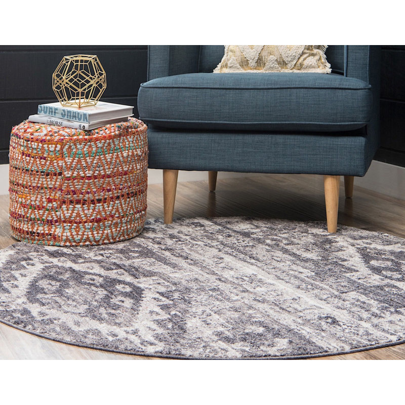 Geometric Indoor Rug, Round 8'