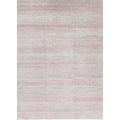Hand-Knotted High-Quality Gray/Pink Area Rug