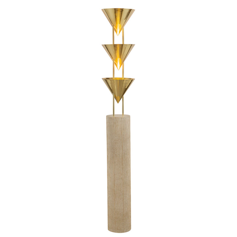 Versus 67-in Brass Floor Lamp, Patina Brass