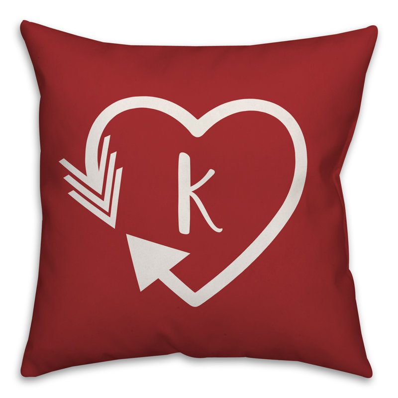Housse et insert de coussin carré extérieur Heart Monogram, K