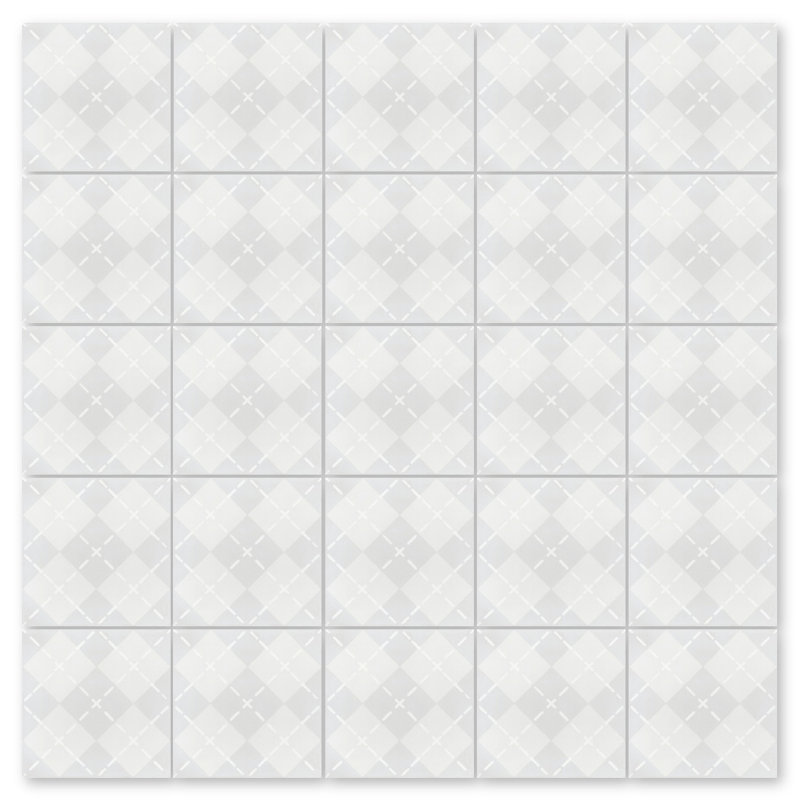 Argyle Fog 8" x 8" Cement Patterned Wall & Floor Tile