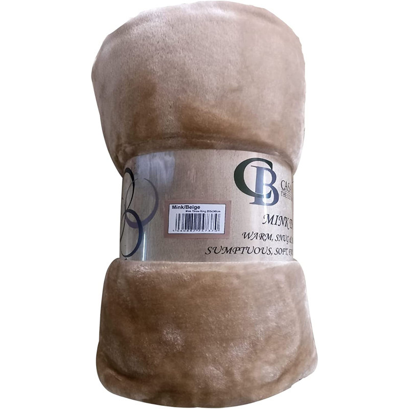 Throw Blanket, Beige, W150cm x L200cm