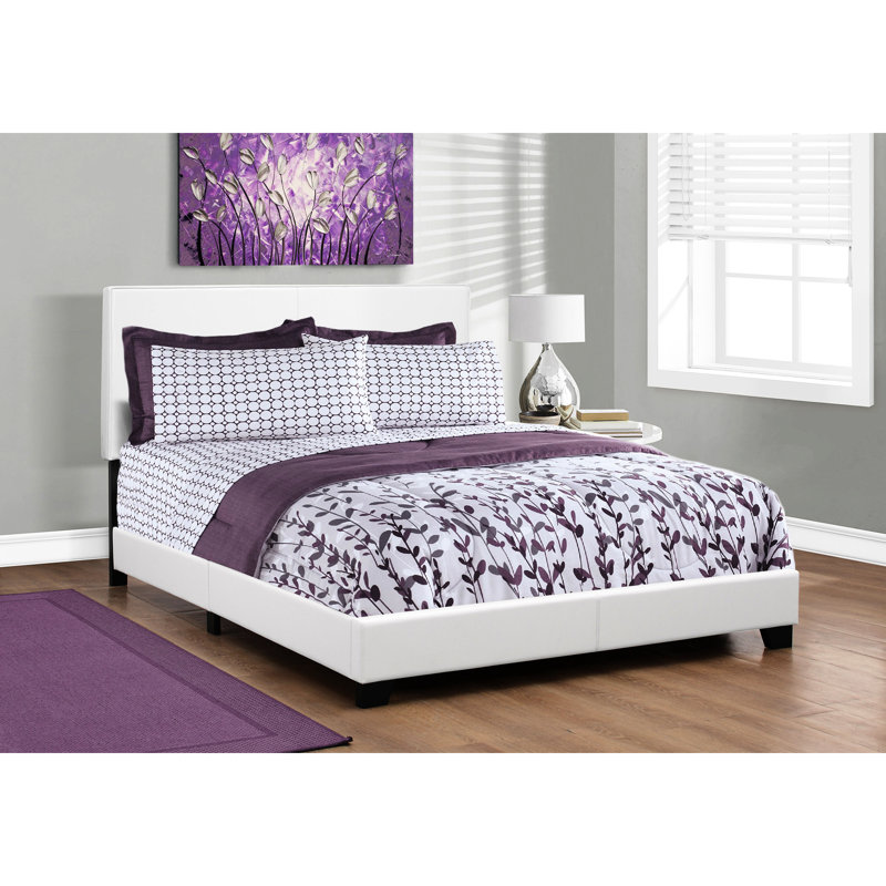 Grand lit avec tête de lit tapissier, blanc pour lit sophistiqué, lit captivant