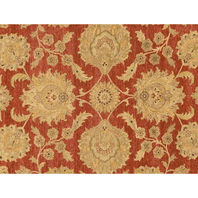 Tapis rouge et ivoire de haute qualité noué à la main