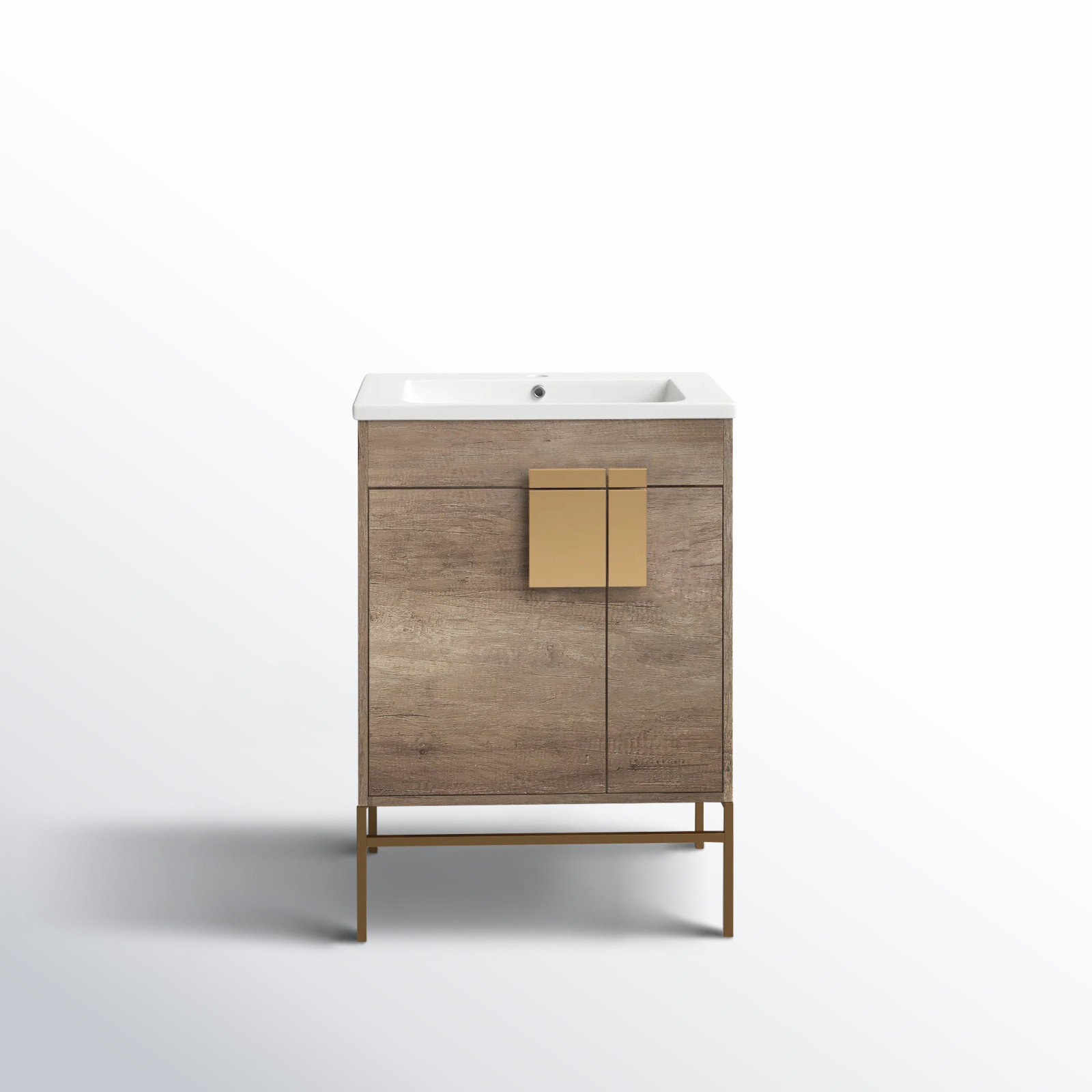 Maisie 24'' Single Bathroom Vanity, Satin Brass, Gray