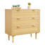Commode moderne en rotin avec 3 tiroirs spacieux et poignées en métal