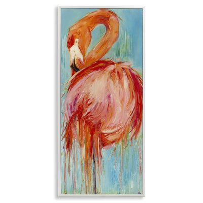 Au-454, Giclée audacieuse peinture abstraite flamant rose