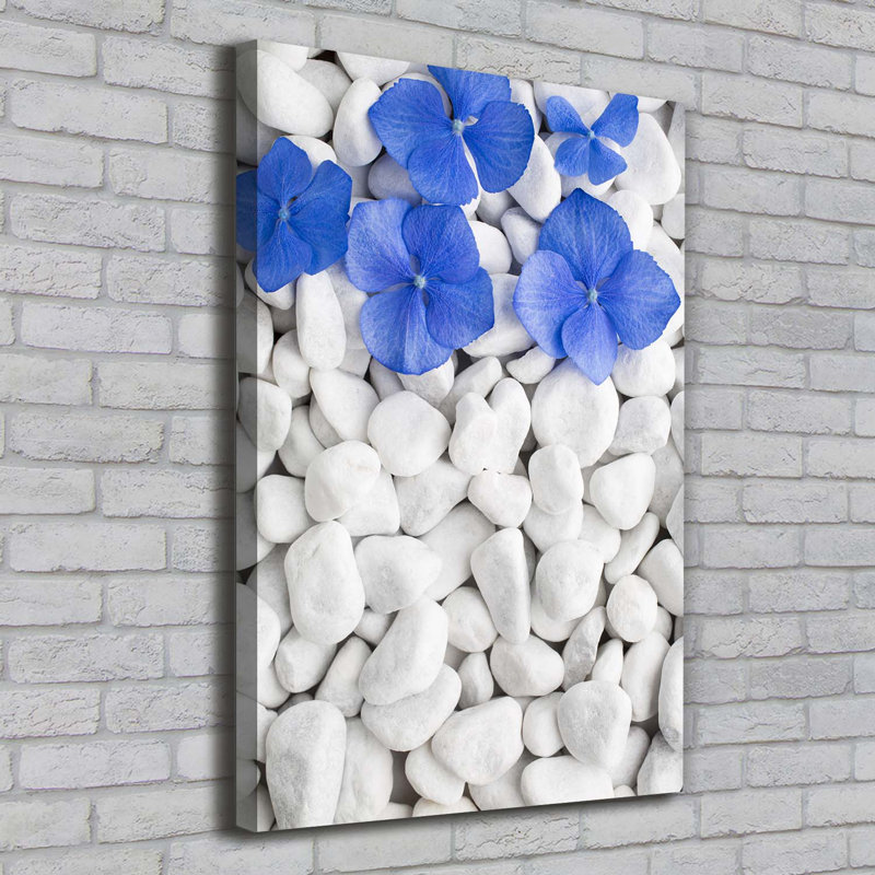 Hydrangea Stones - Wrapped Canvas Print