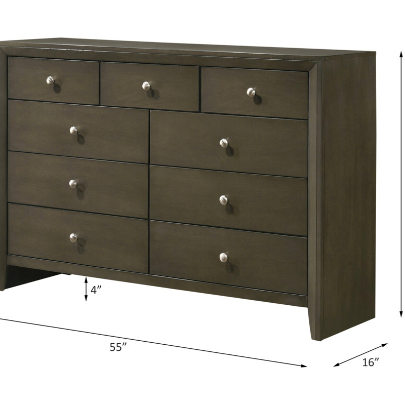 Commode à finition grise Ilana, commode pour salle à manger, salon, chambre à coucher, couloir de cuisine (commode)