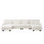Canapé modulaire Free Combination, canapé en U pour le salon, canapé 4 places avec 2 repose-pieds, chenille blanc-46935267-46935292-46935295