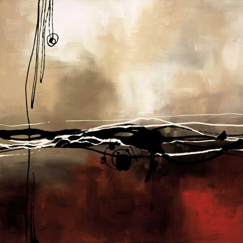 Art sur toile tendu par Brayden Studio® Maitland, Laurie Gallery: Symphony in Red and Khaki I, H 20 po x l 20 po
