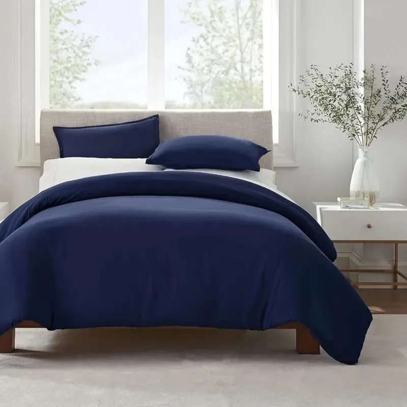 Ensemble de housse de couette simple Simply Clean - fermeture à glissière cachée et 4 attaches de coin (conception douce et de couleur assortie)