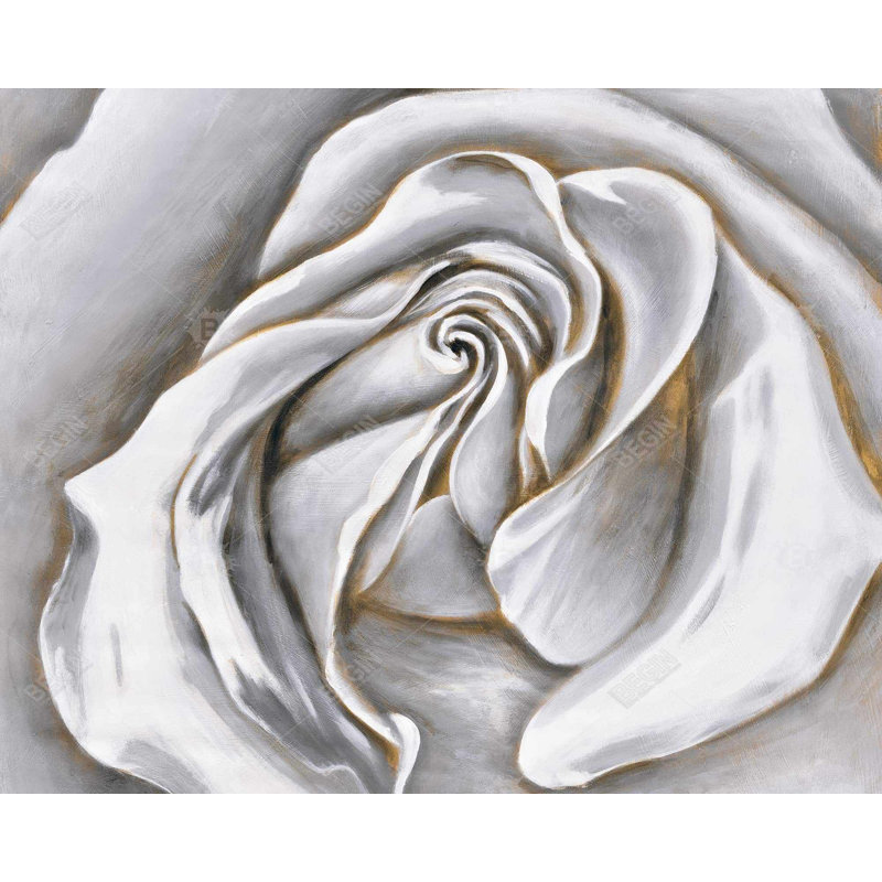 White Rose Delicate Print On Canvas