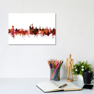 Iowa City, Iowa Skyline by Michael Tompsett - 1 Piece Wrapped Canvas Wall Art