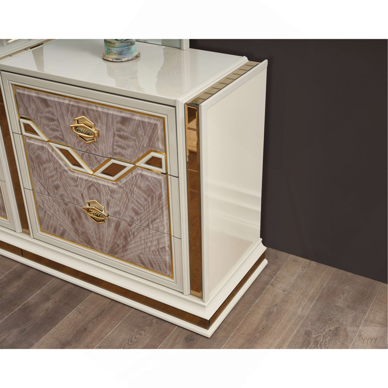 Commode à 6 tiroirs de style moderne Omari