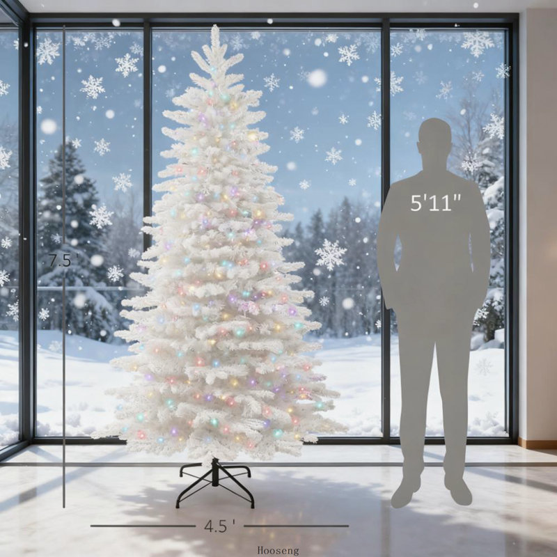 Arbre de Noël artificiel enneigé 7,5 pi