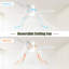 52 Inch Indoor Outdoor Ceiling Fan Solid Wood Fan Blade Noiseless Reversible Motor Remote Control With Light