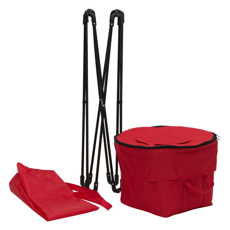 Thermal Standing Cooler with Travel Bag with Leak‑Resistant Liner and Foldable Steel Legs, Red