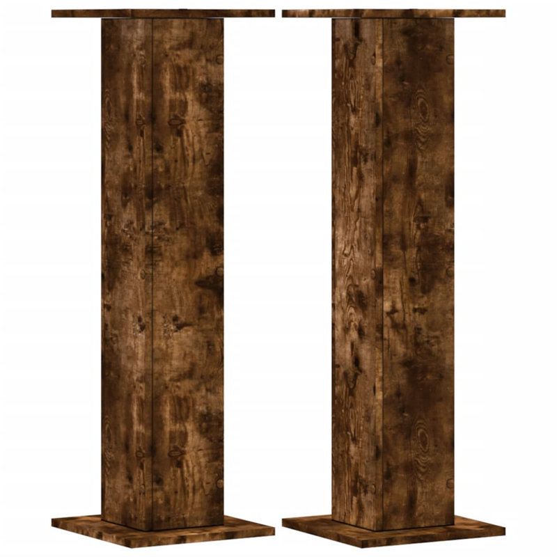  Speaker Stands Living Room Speaker Floor Stand 2 Pcs Engineered Wood, Brown