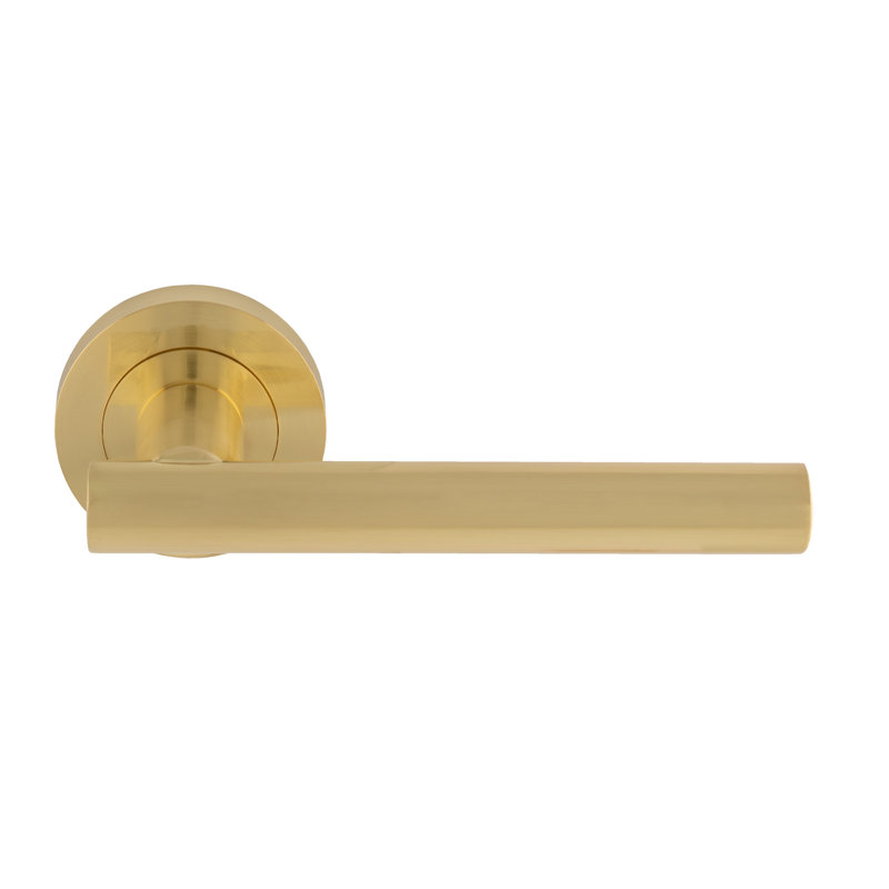 Faro Door Handle, Satin Brass